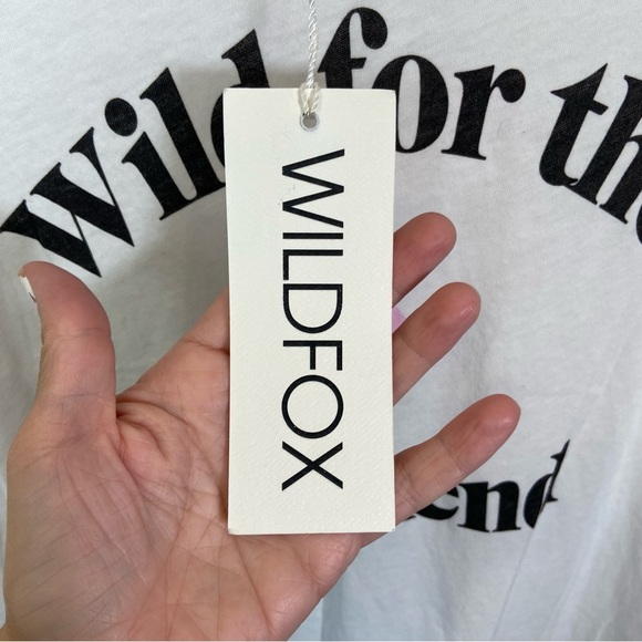 NWT Wildfox Wild For the Weekend T Shirt White and Pink Size Small - Picture 6 of 6